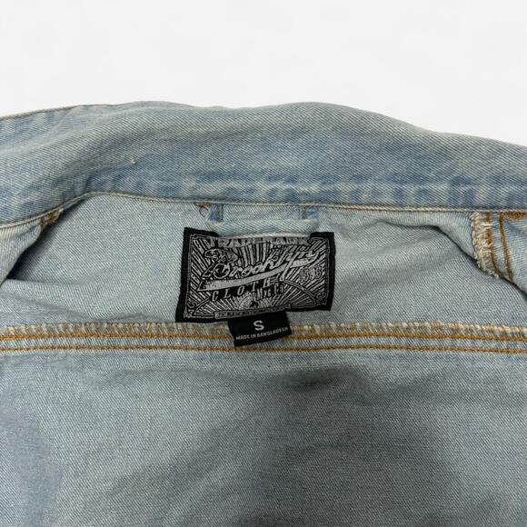 Brooklyn Cloth Graphic Denim Jacket Men’s Small Light Wash - Picture 3 of 7